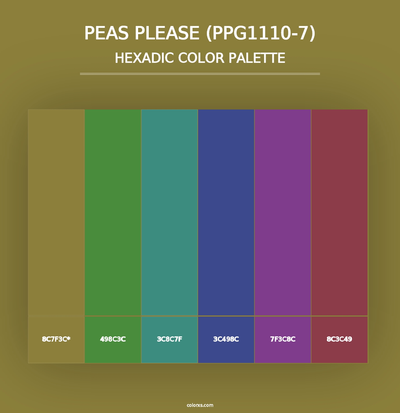 Peas Please (PPG1110-7) - Hexadic Color Palette