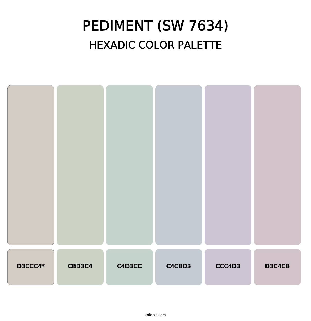 Pediment (SW 7634) - Hexadic Color Palette