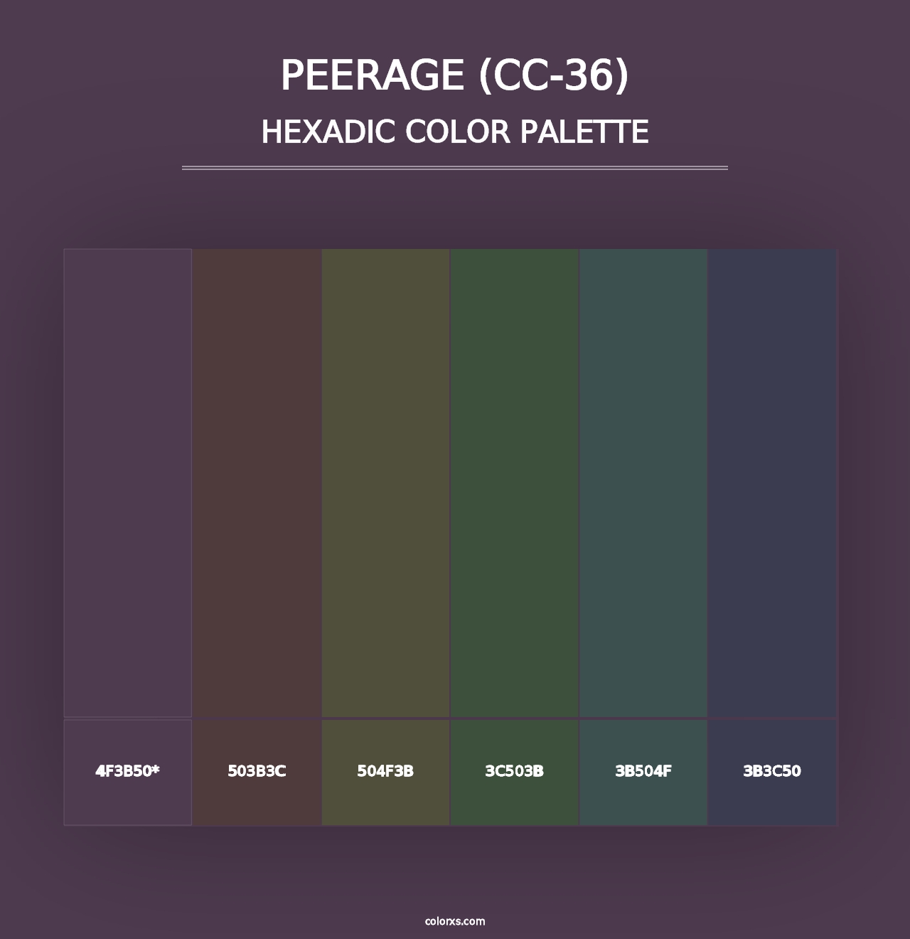 Peerage (CC-36) - Hexadic Color Palette