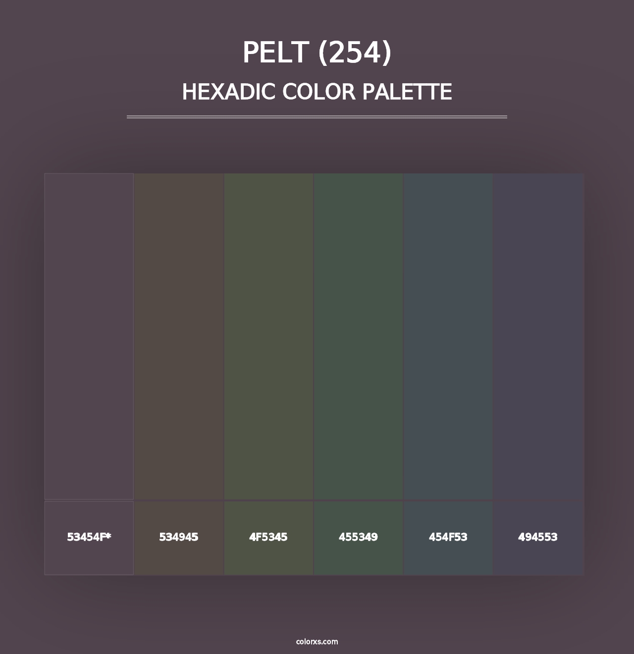 Pelt (254) - Hexadic Color Palette