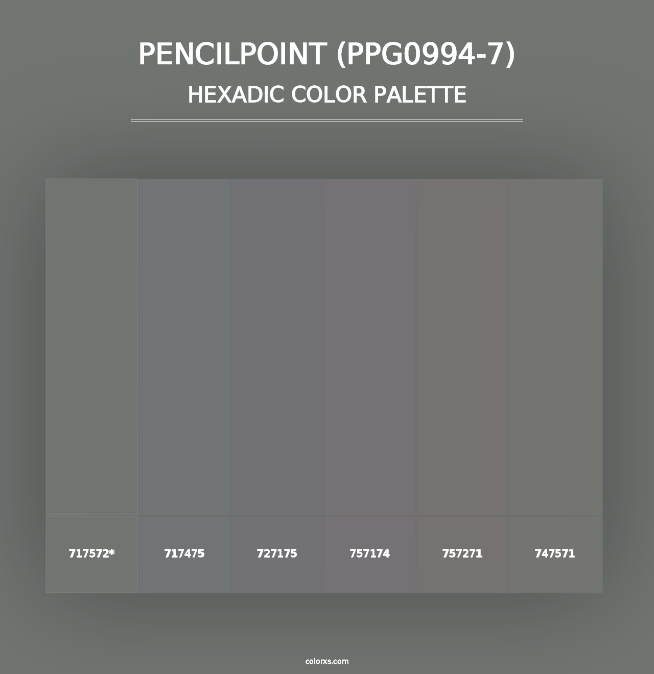 Pencilpoint (PPG0994-7) - Hexadic Color Palette