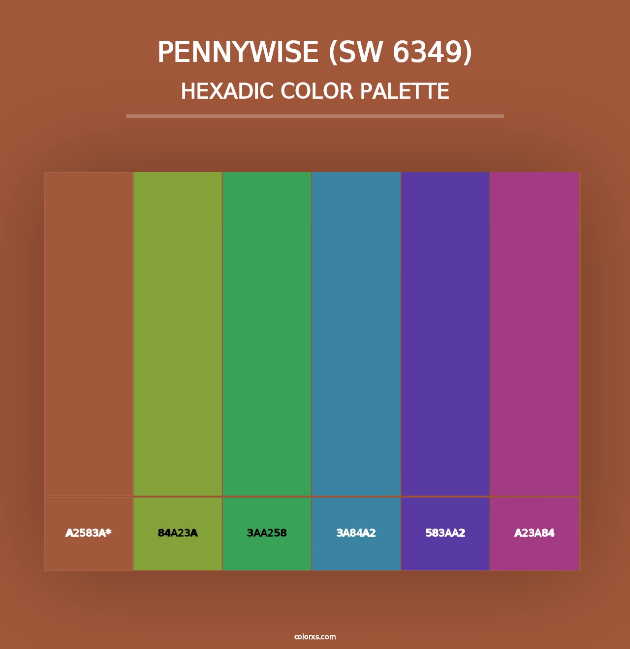 Pennywise (SW 6349) - Hexadic Color Palette