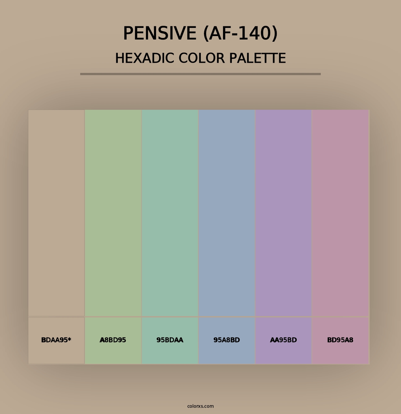 Pensive (AF-140) - Hexadic Color Palette