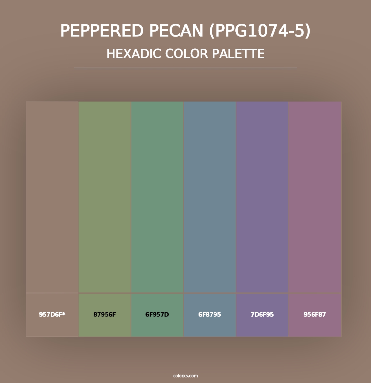 Peppered Pecan (PPG1074-5) - Hexadic Color Palette