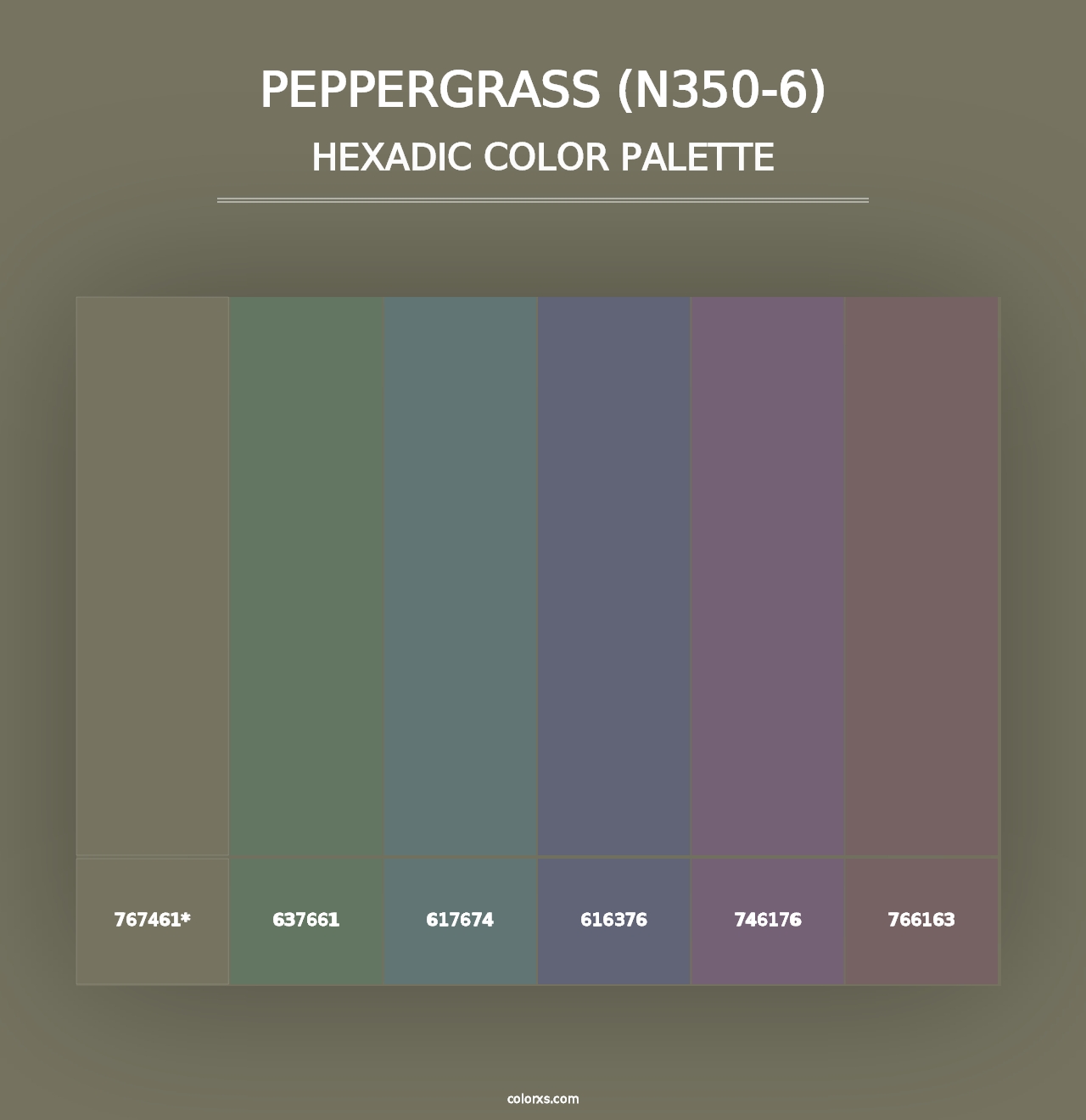 Peppergrass (N350-6) - Hexadic Color Palette