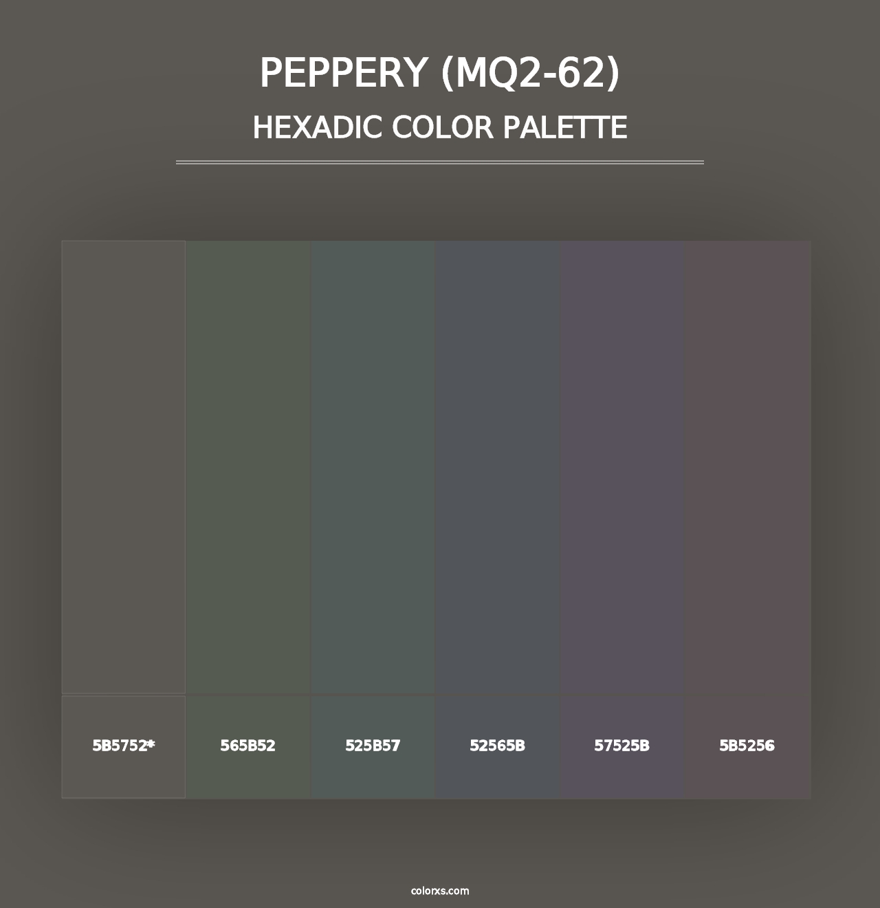 Peppery (MQ2-62) - Hexadic Color Palette