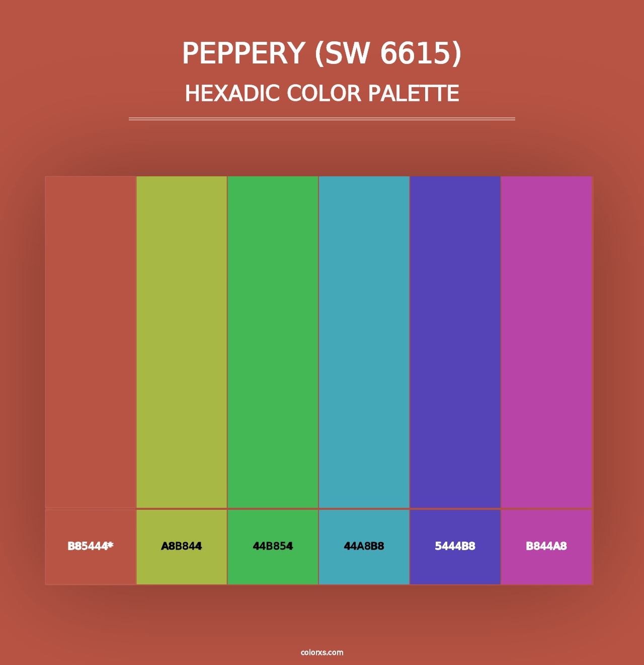 Peppery (SW 6615) - Hexadic Color Palette