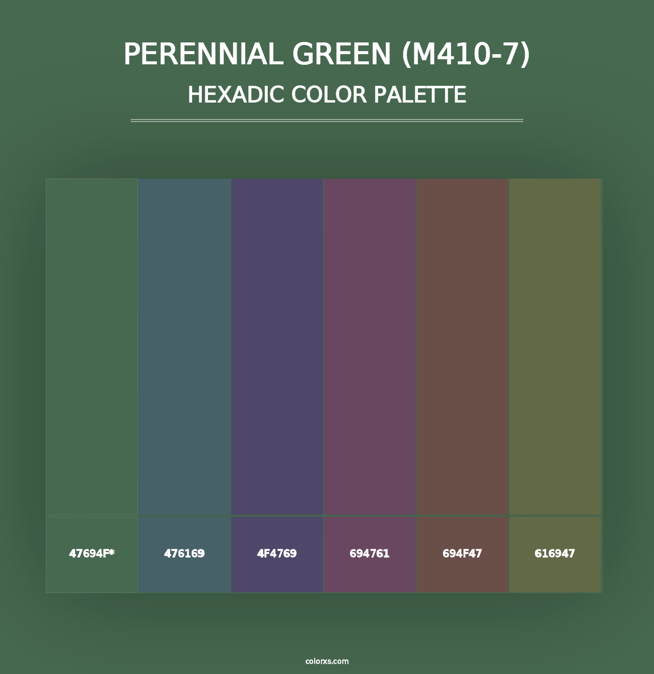 Perennial Green (M410-7) - Hexadic Color Palette