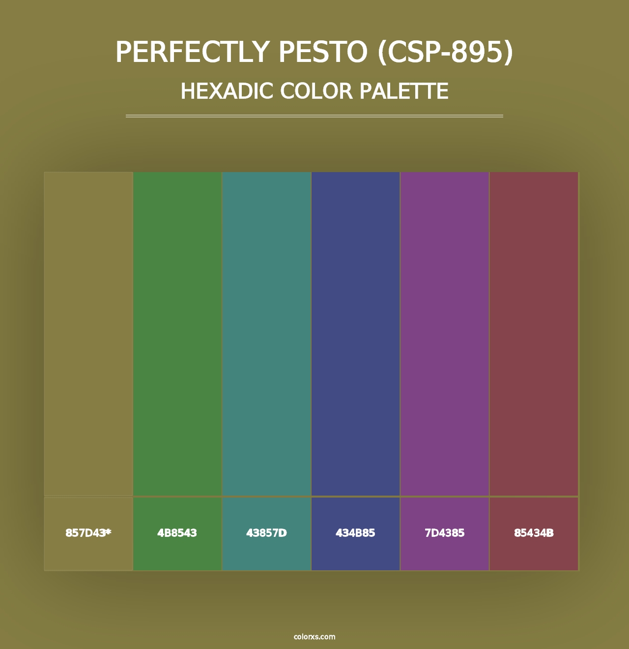 Perfectly Pesto (CSP-895) - Hexadic Color Palette