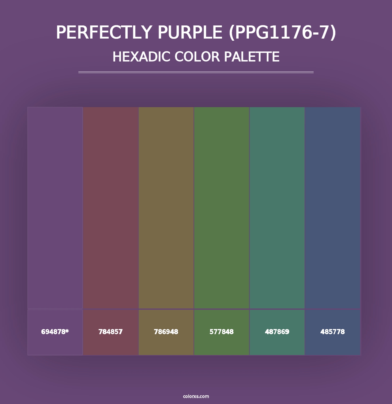 Perfectly Purple (PPG1176-7) - Hexadic Color Palette