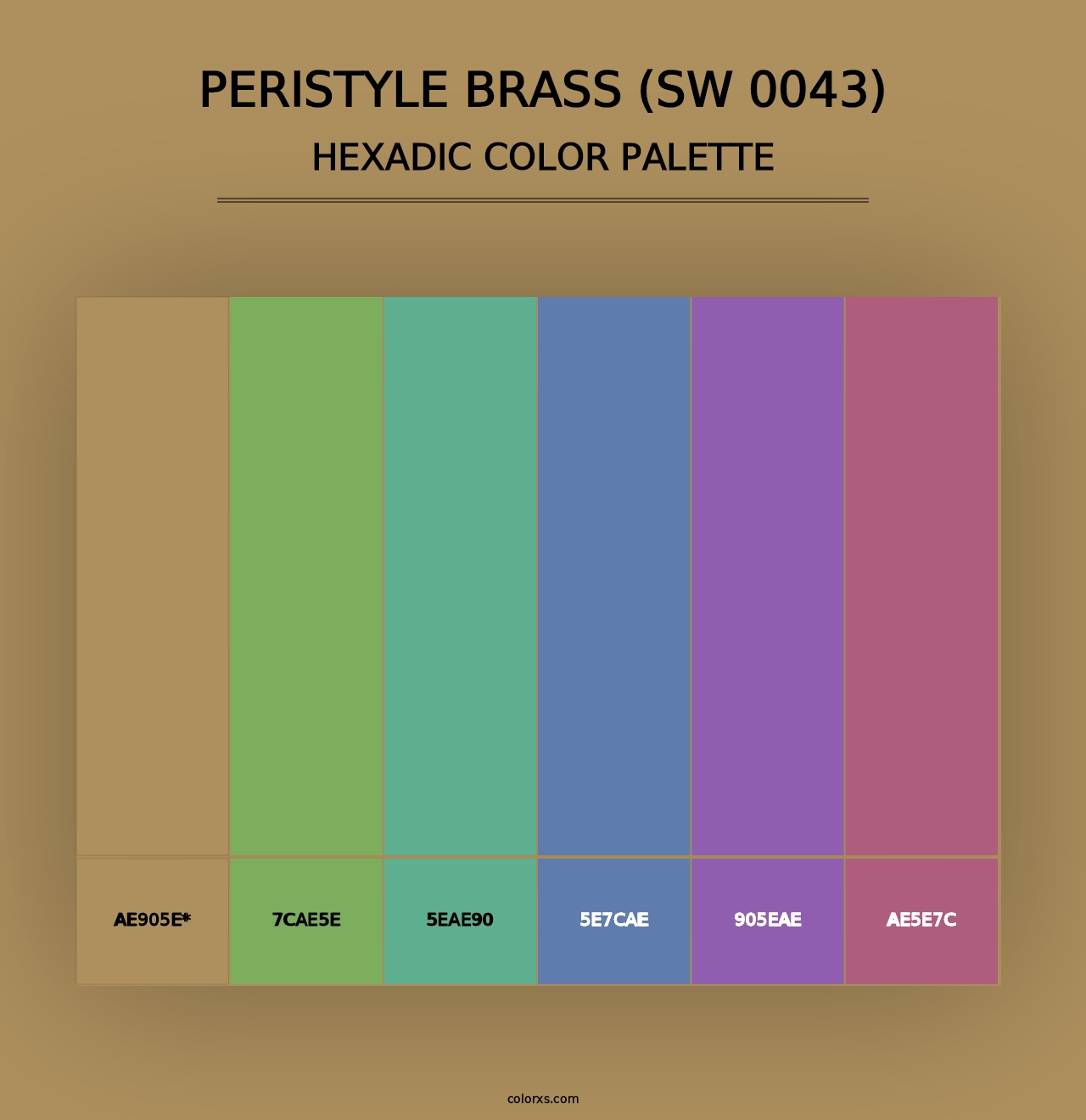 Peristyle Brass (SW 0043) - Hexadic Color Palette