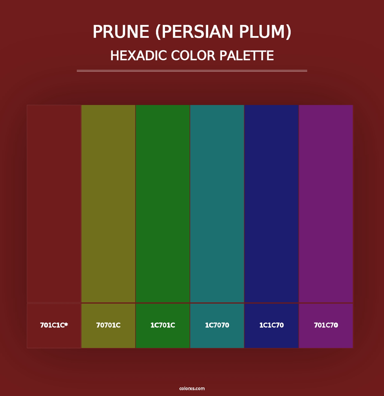 Prune (Persian Plum) - Hexadic Color Palette