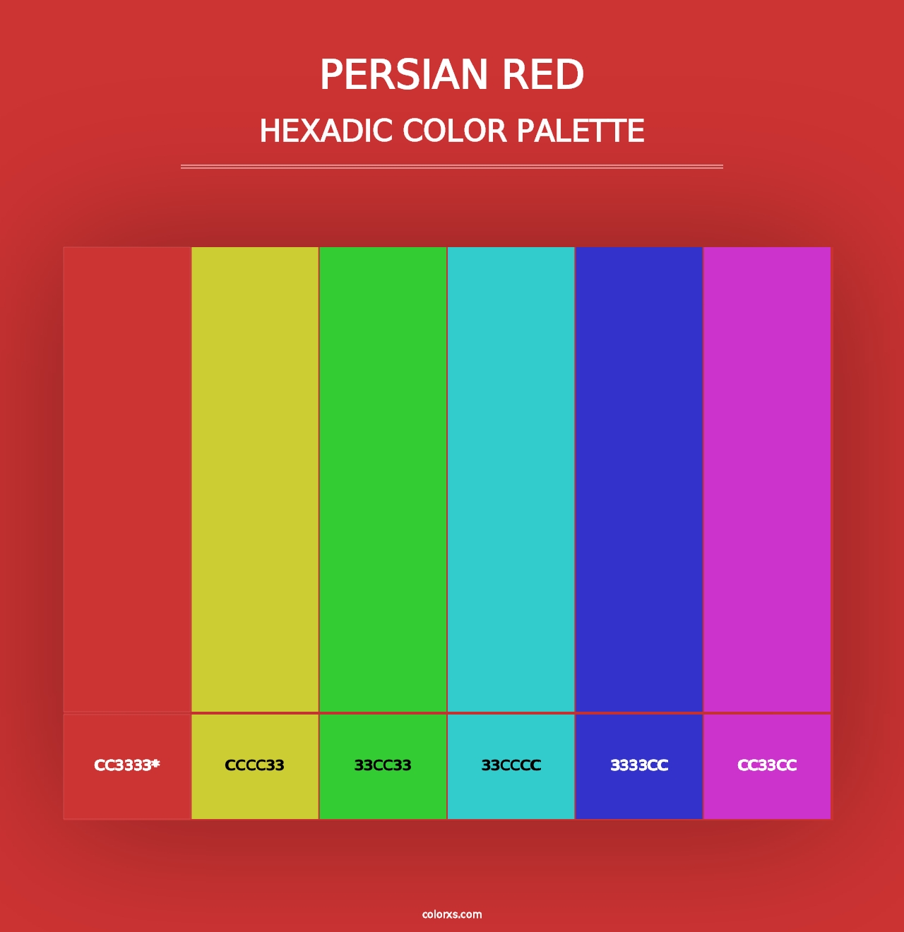 Persian Red - Hexadic Color Palette