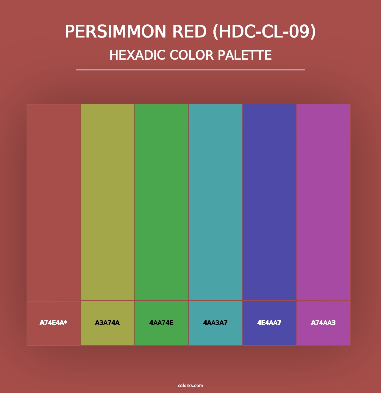 Persimmon Red (HDC-CL-09) - Hexadic Color Palette