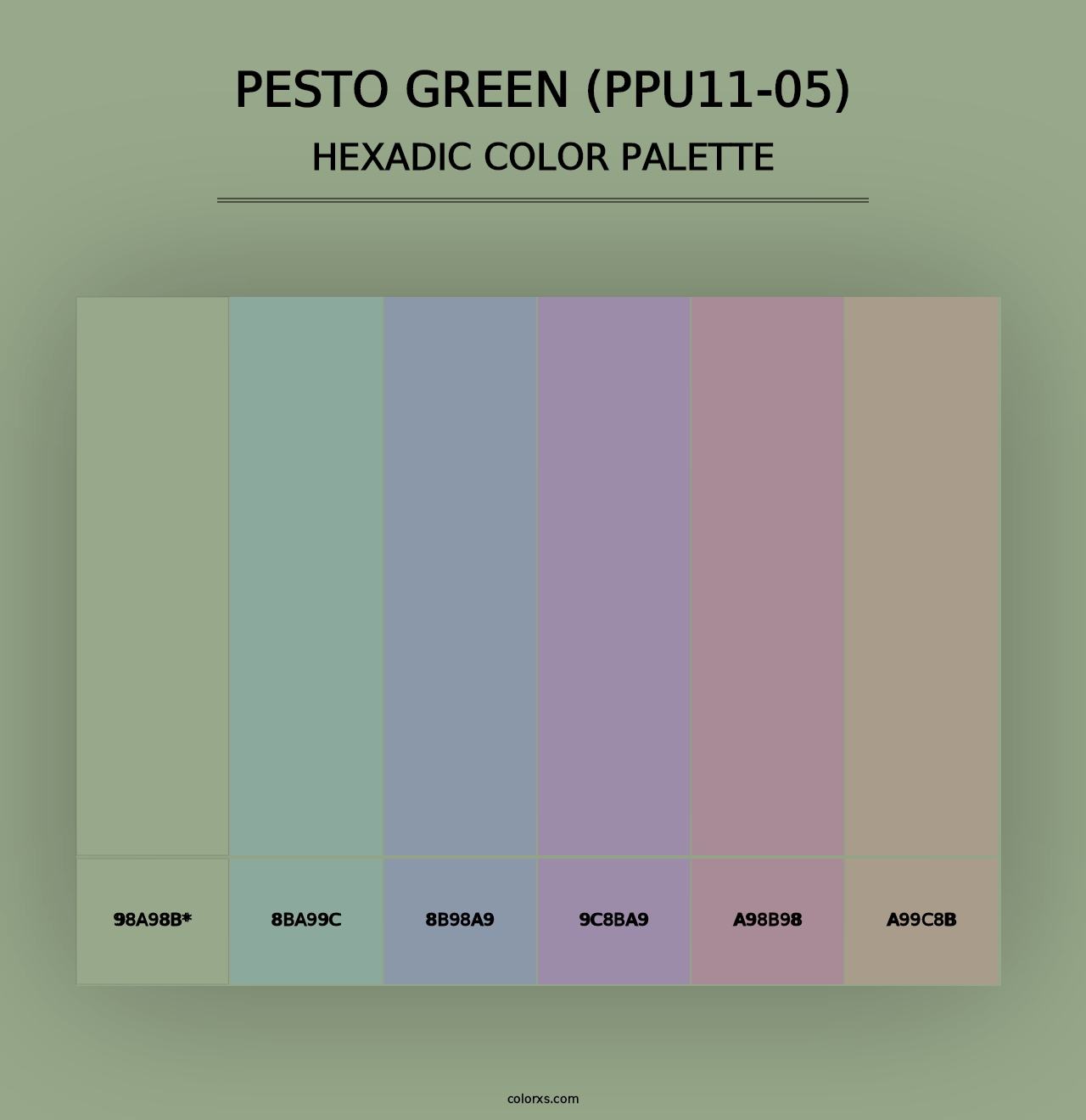 Pesto Green (PPU11-05) - Hexadic Color Palette