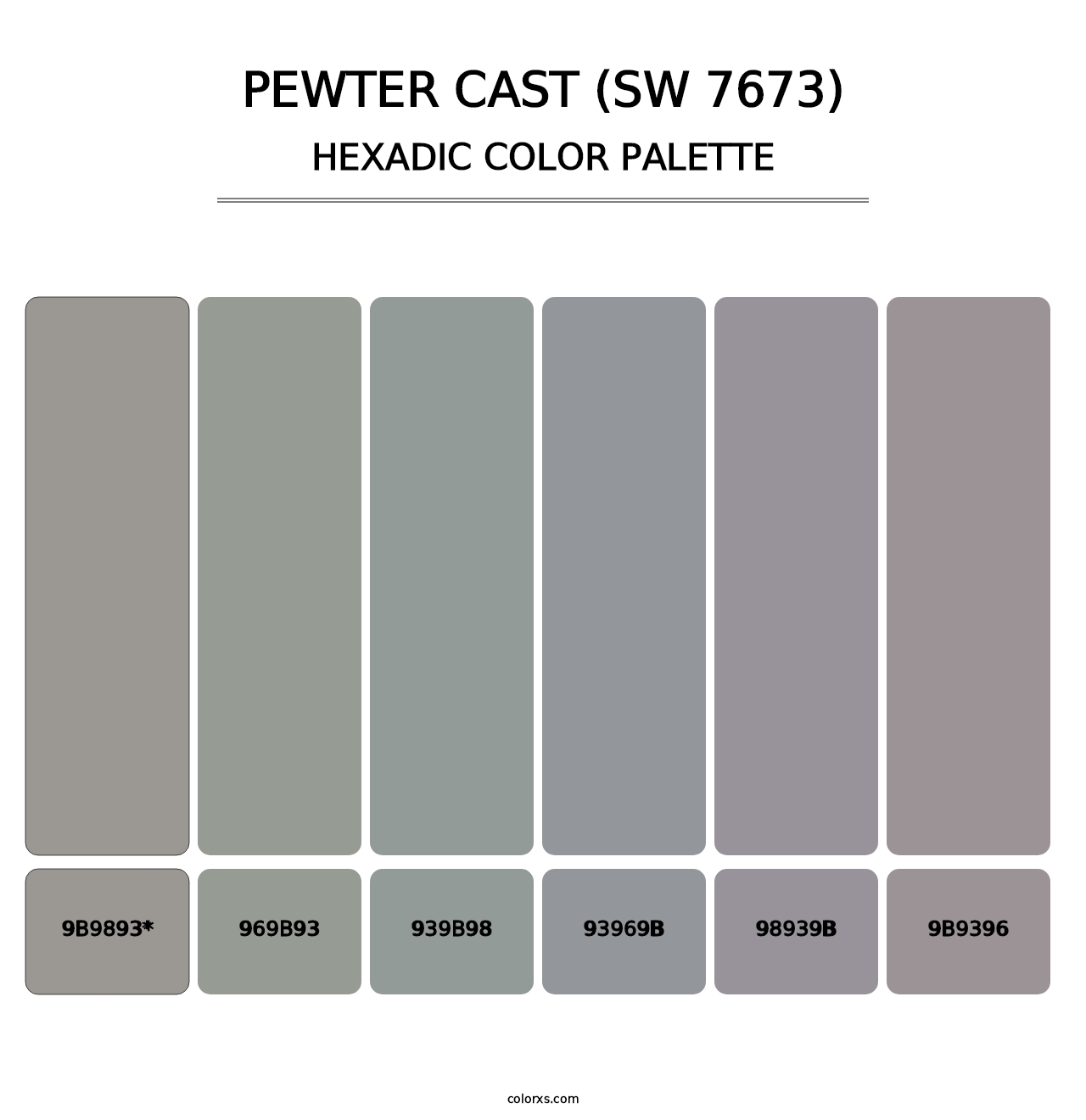 Pewter Cast (SW 7673) - Hexadic Color Palette