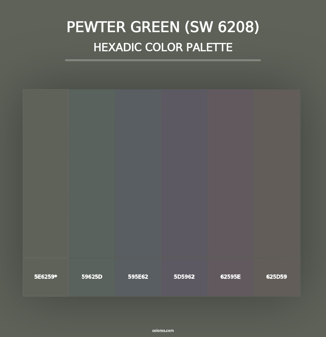 Pewter Green (SW 6208) - Hexadic Color Palette