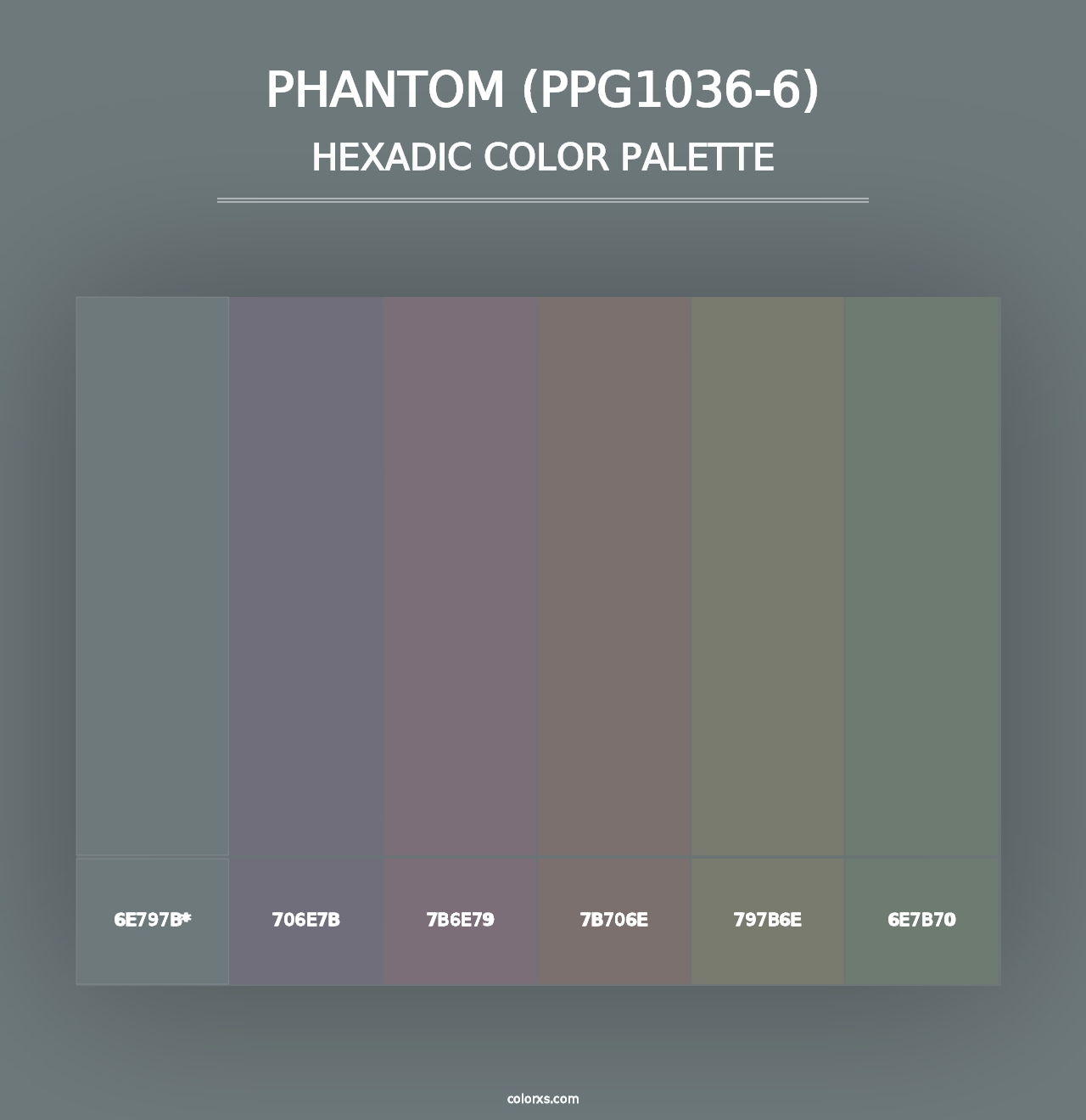 Phantom (PPG1036-6) - Hexadic Color Palette