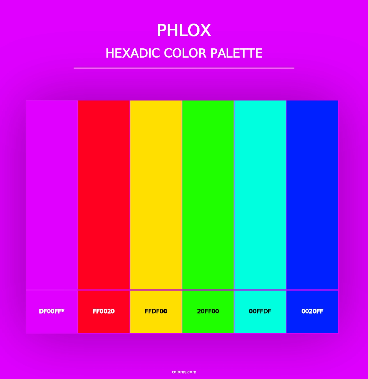 Phlox - Hexadic Color Palette