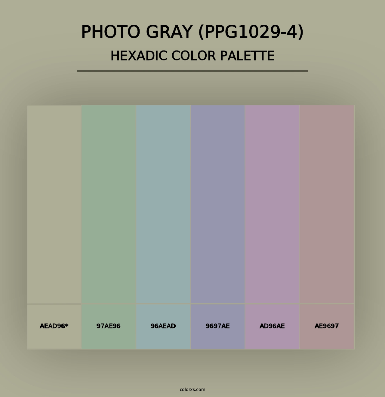 Photo Gray (PPG1029-4) - Hexadic Color Palette