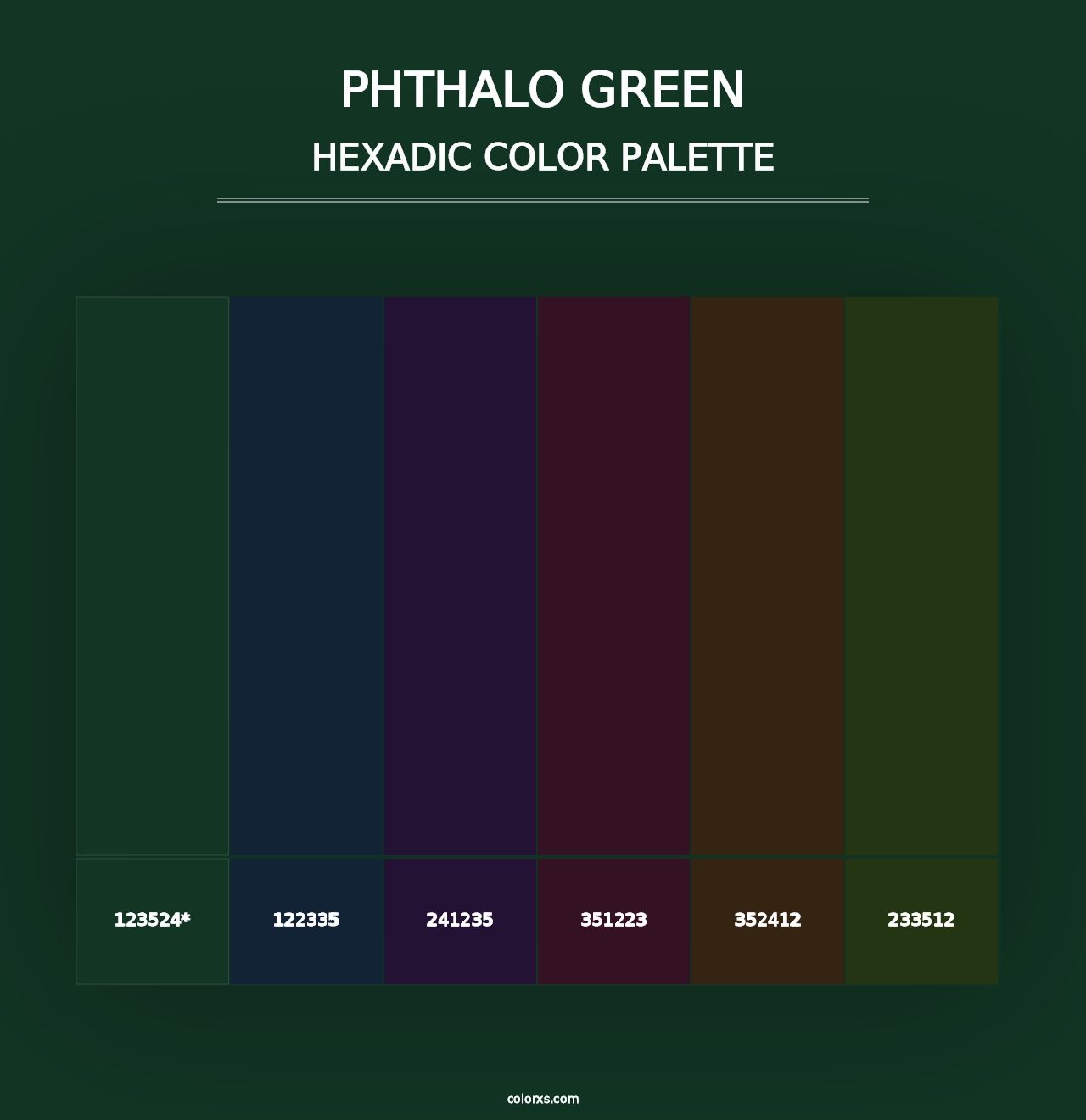 Phthalo Green - Hexadic Color Palette