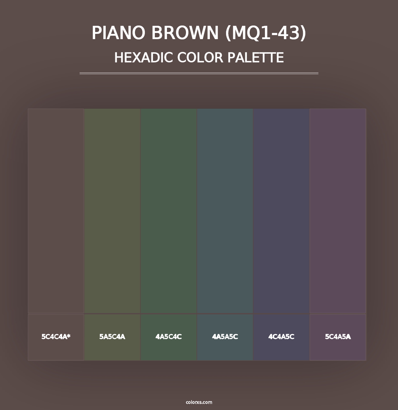 Piano Brown (MQ1-43) - Hexadic Color Palette