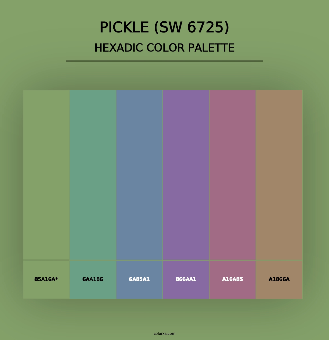 Pickle (SW 6725) - Hexadic Color Palette