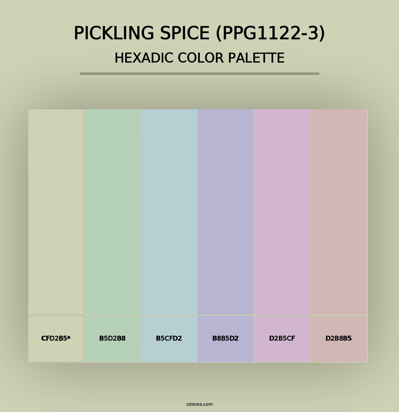 Pickling Spice (PPG1122-3) - Hexadic Color Palette