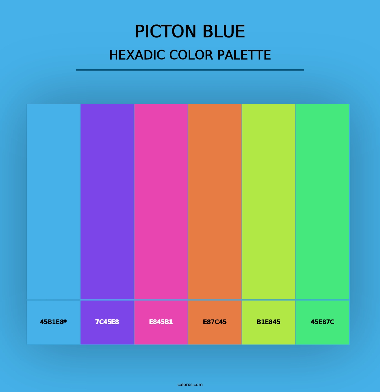 Picton Blue - Hexadic Color Palette