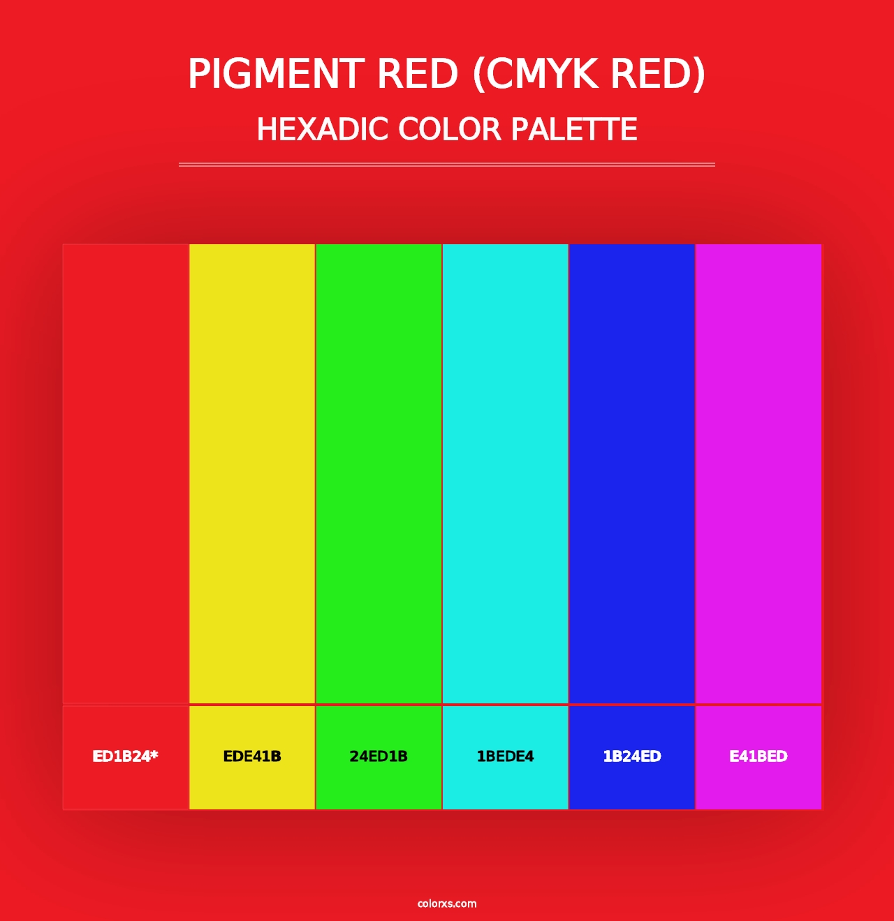 Pigment Red (CMYK Red) - Hexadic Color Palette