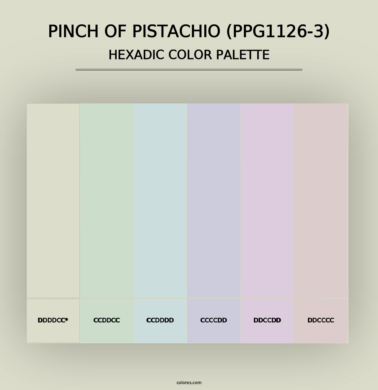 Pinch Of Pistachio (PPG1126-3) - Hexadic Color Palette