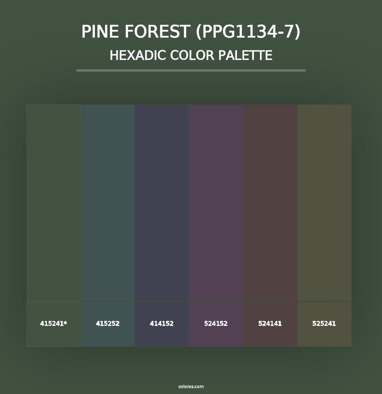 Pine Forest (PPG1134-7) - Hexadic Color Palette