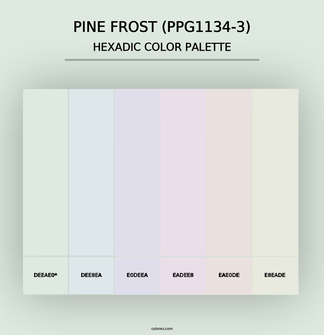 Pine Frost (PPG1134-3) - Hexadic Color Palette