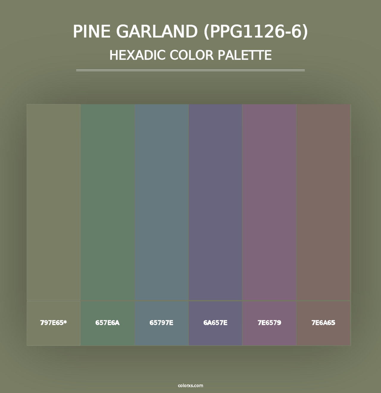 Pine Garland (PPG1126-6) - Hexadic Color Palette