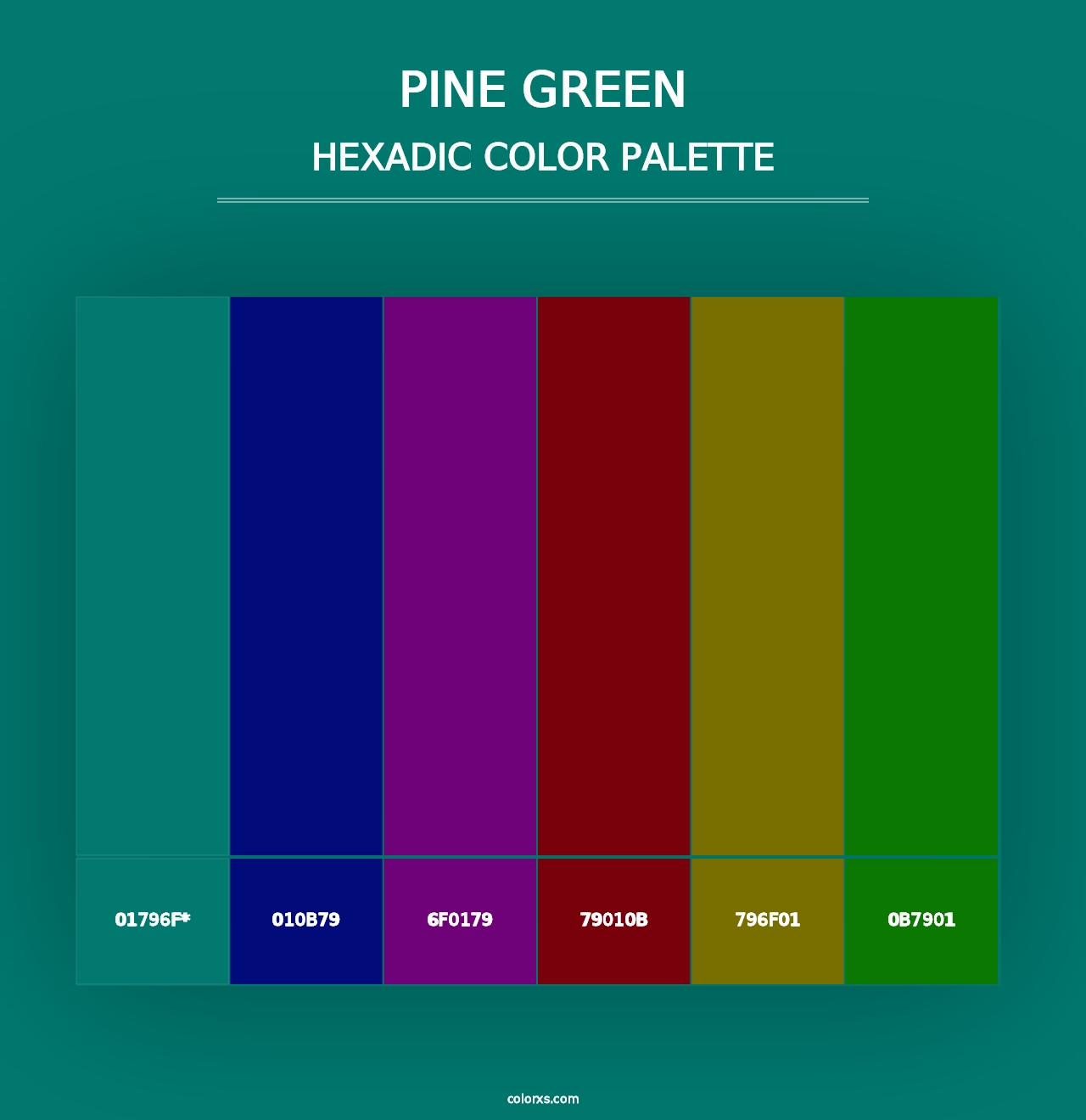 Pine Green - Hexadic Color Palette