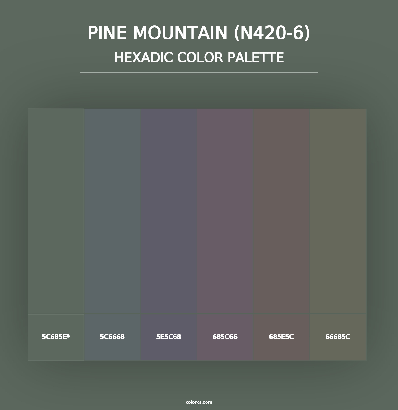 Pine Mountain (N420-6) - Hexadic Color Palette