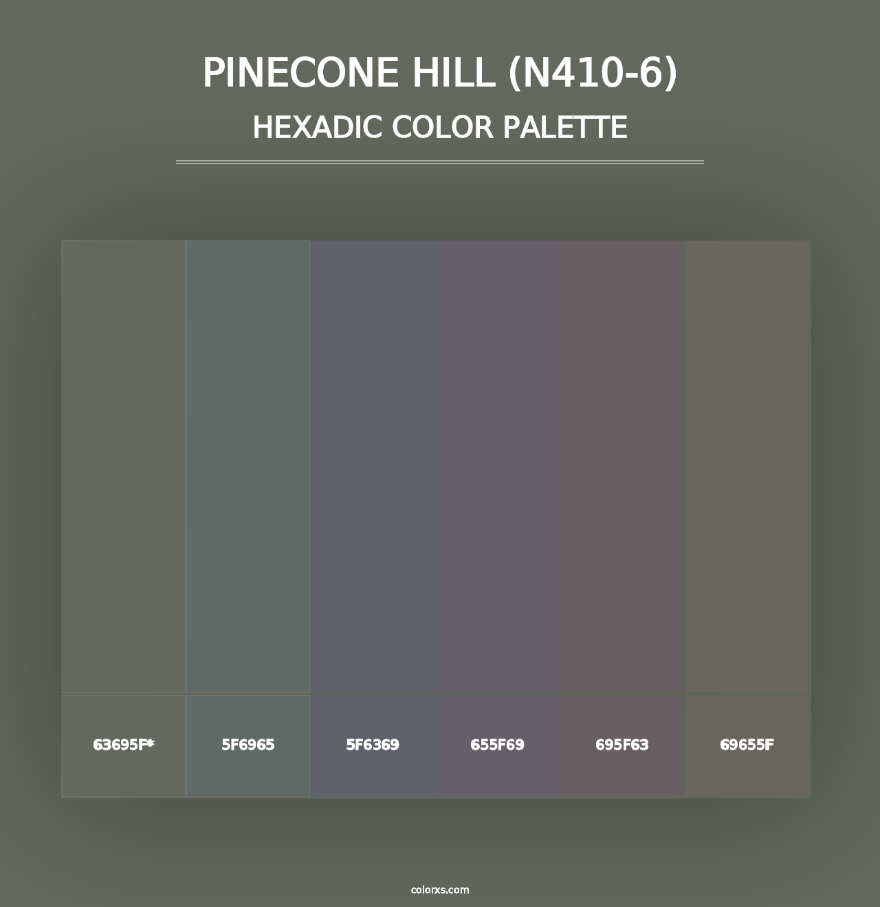 Pinecone Hill (N410-6) - Hexadic Color Palette