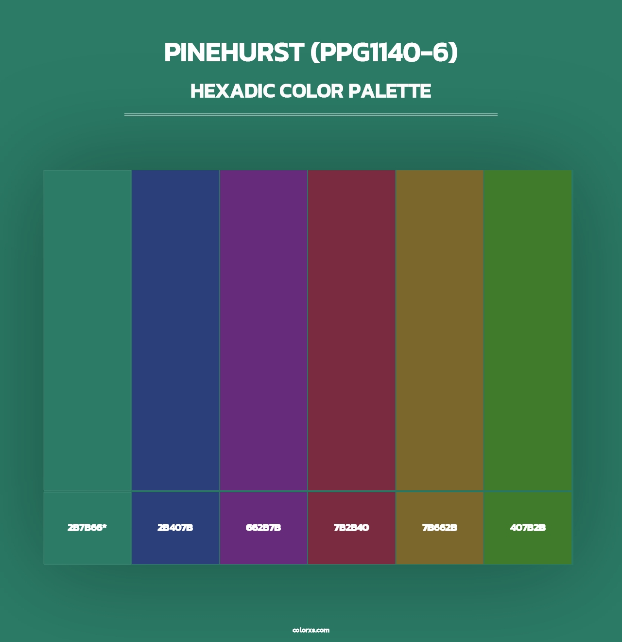 Pinehurst (PPG1140-6) - Hexadic Color Palette