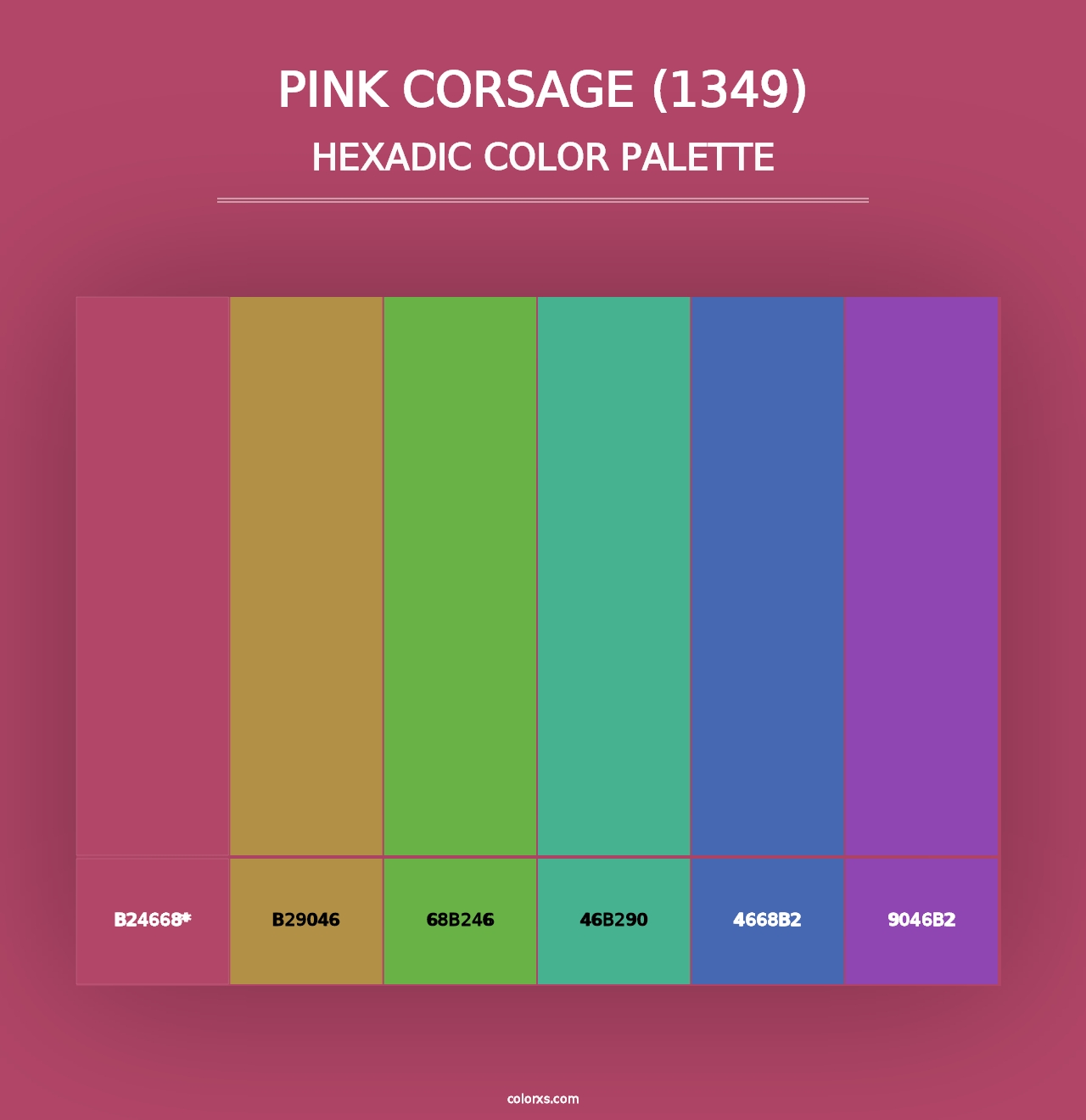 Pink Corsage (1349) - Hexadic Color Palette