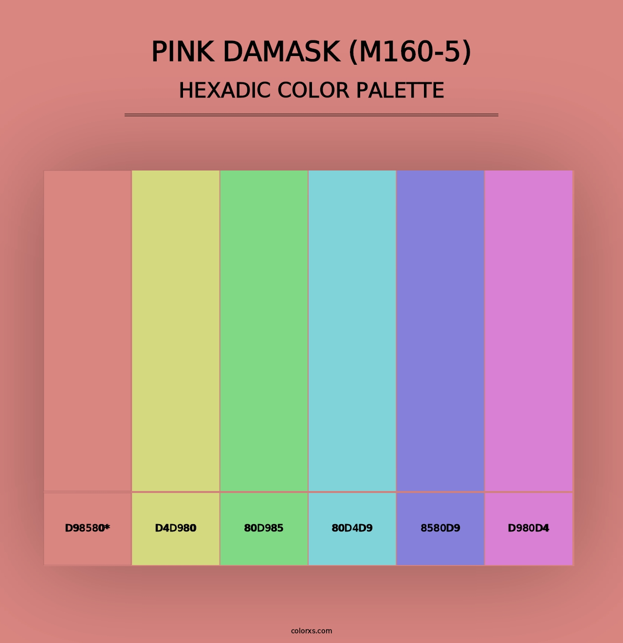 Pink Damask (M160-5) - Hexadic Color Palette