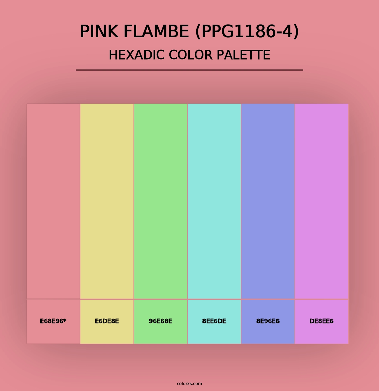 Pink Flambe (PPG1186-4) - Hexadic Color Palette