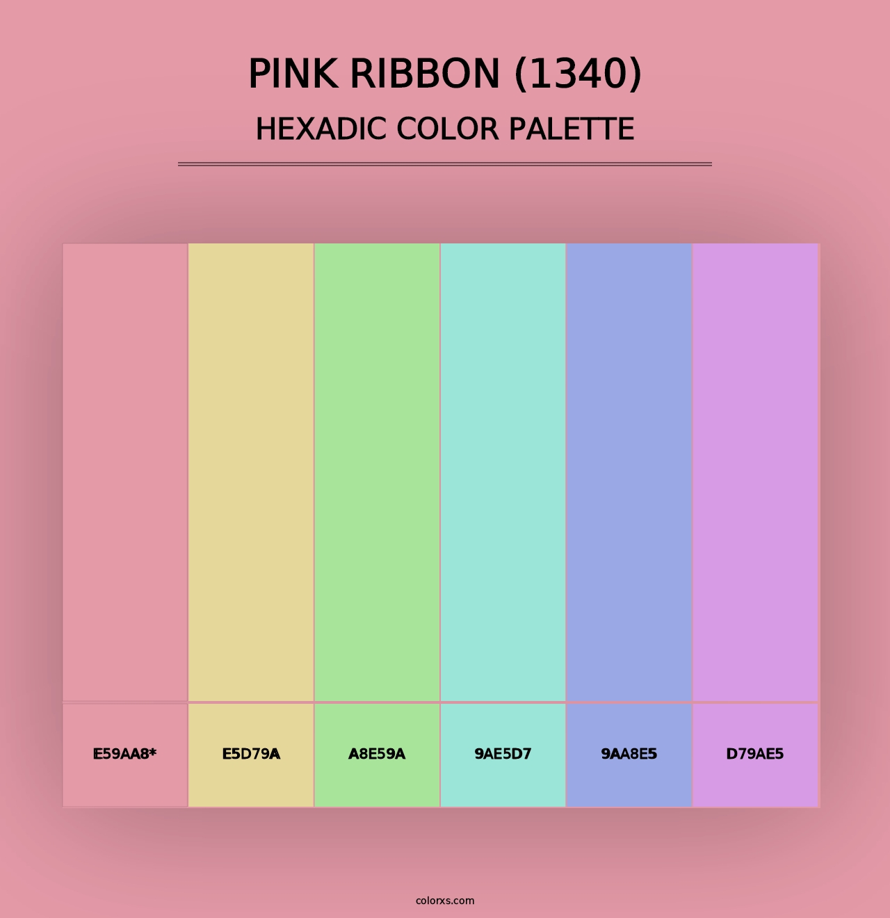 Pink Ribbon (1340) - Hexadic Color Palette