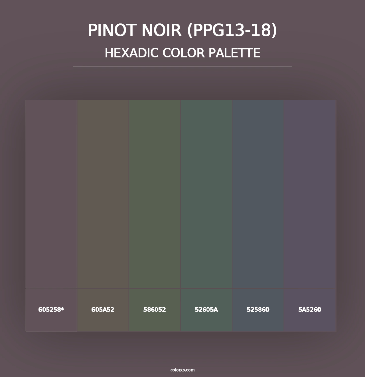 Pinot Noir (PPG13-18) - Hexadic Color Palette