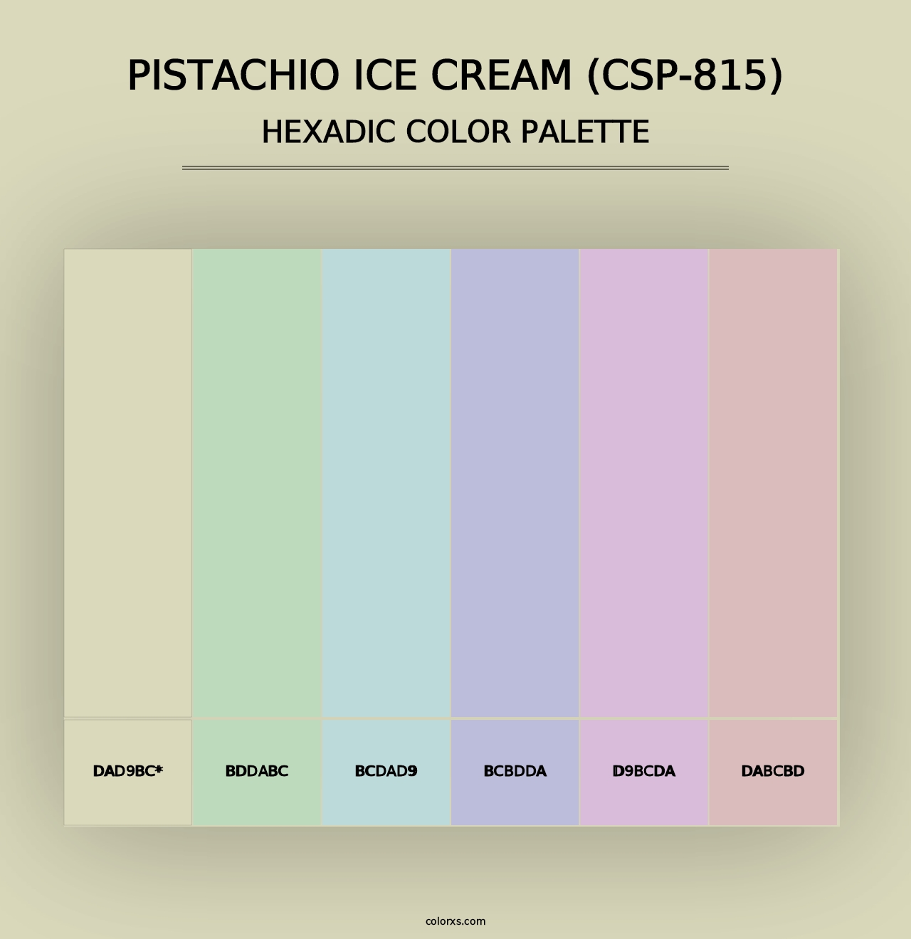 Pistachio Ice Cream (CSP-815) - Hexadic Color Palette