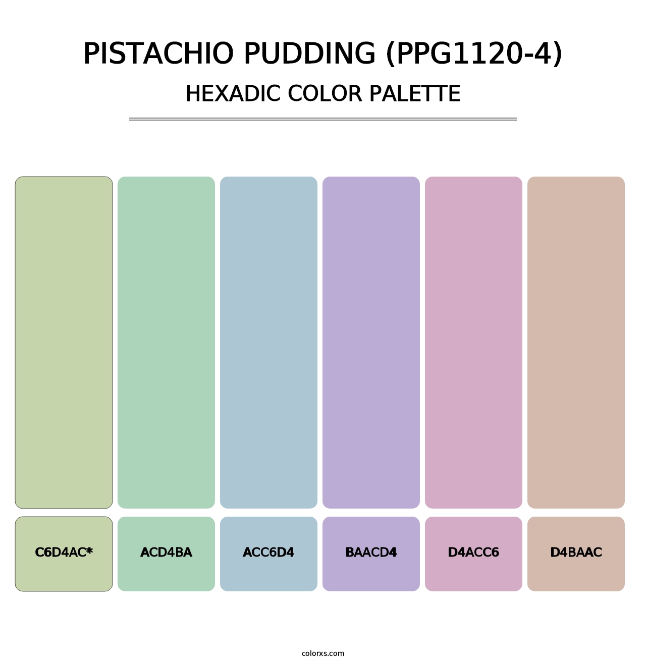 Pistachio Pudding (PPG1120-4) - Hexadic Color Palette