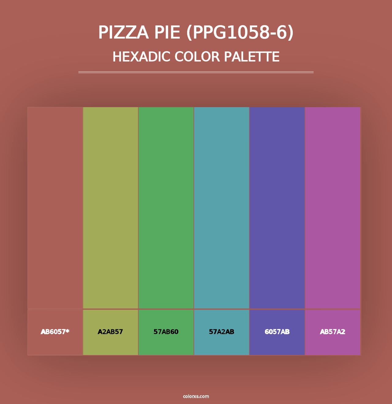 Pizza Pie (PPG1058-6) - Hexadic Color Palette