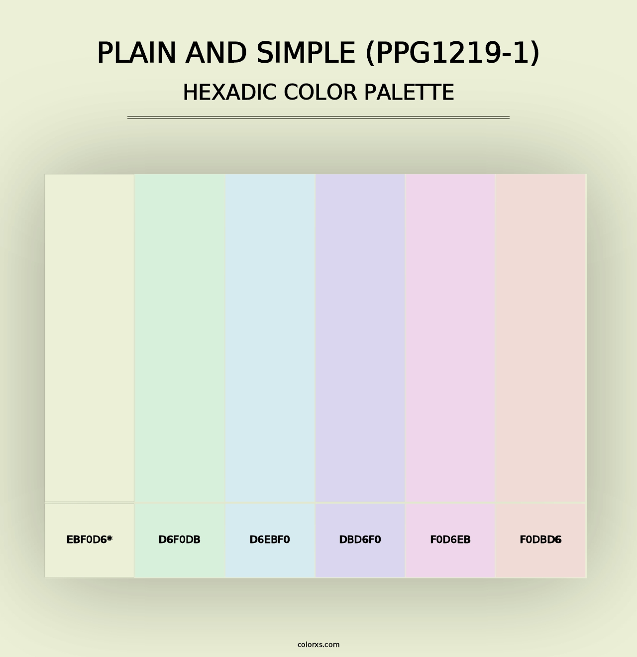 Plain And Simple (PPG1219-1) - Hexadic Color Palette