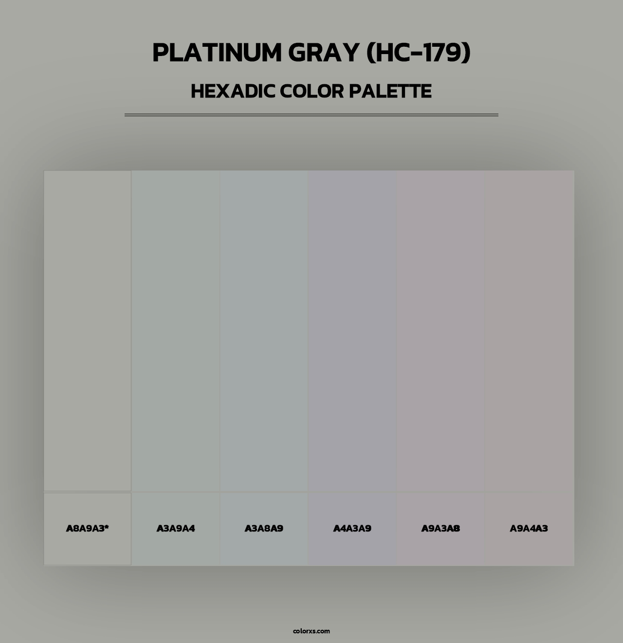 Platinum Gray (HC-179) - Hexadic Color Palette