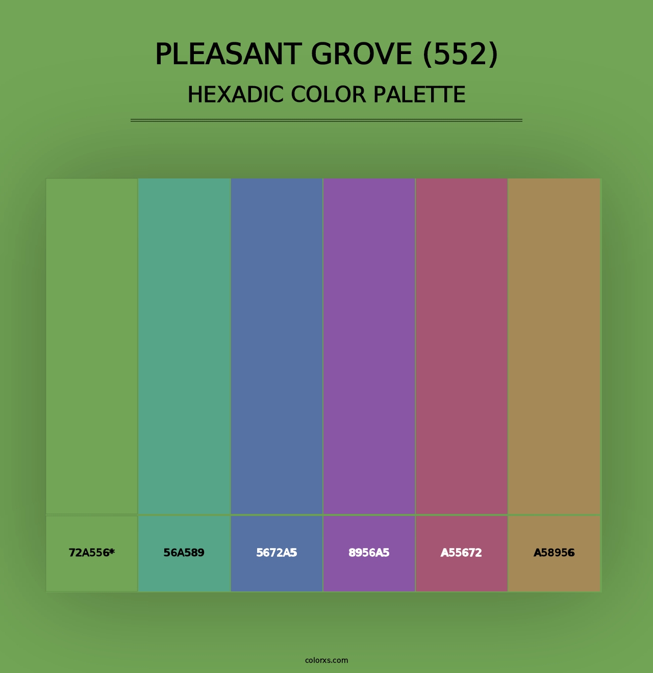 Pleasant Grove (552) - Hexadic Color Palette