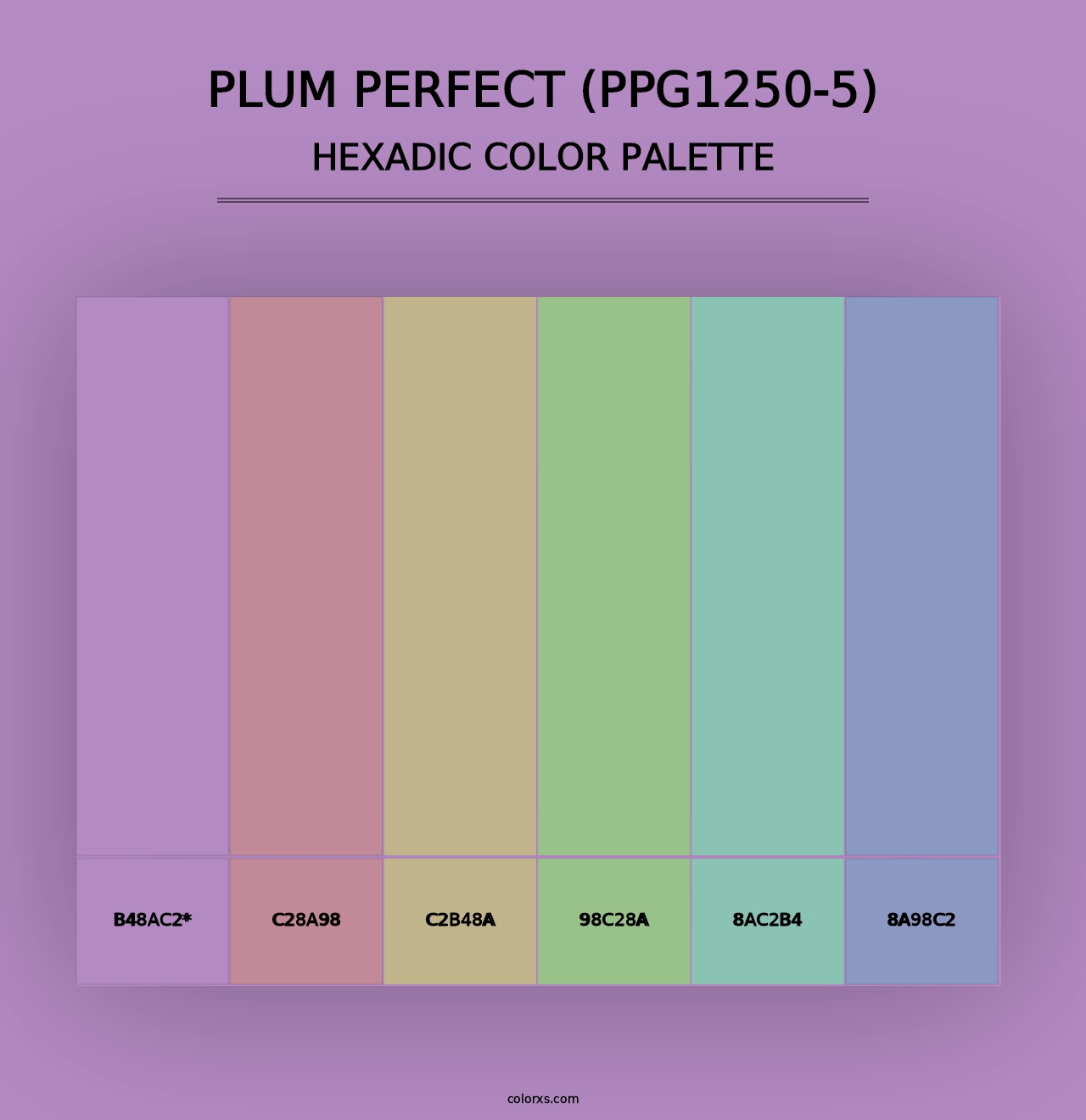 Plum Perfect (PPG1250-5) - Hexadic Color Palette